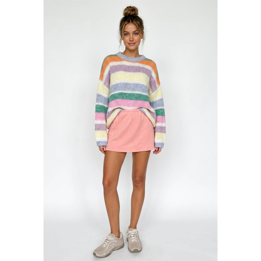 Sunkist Multi color stripe oversized sweater