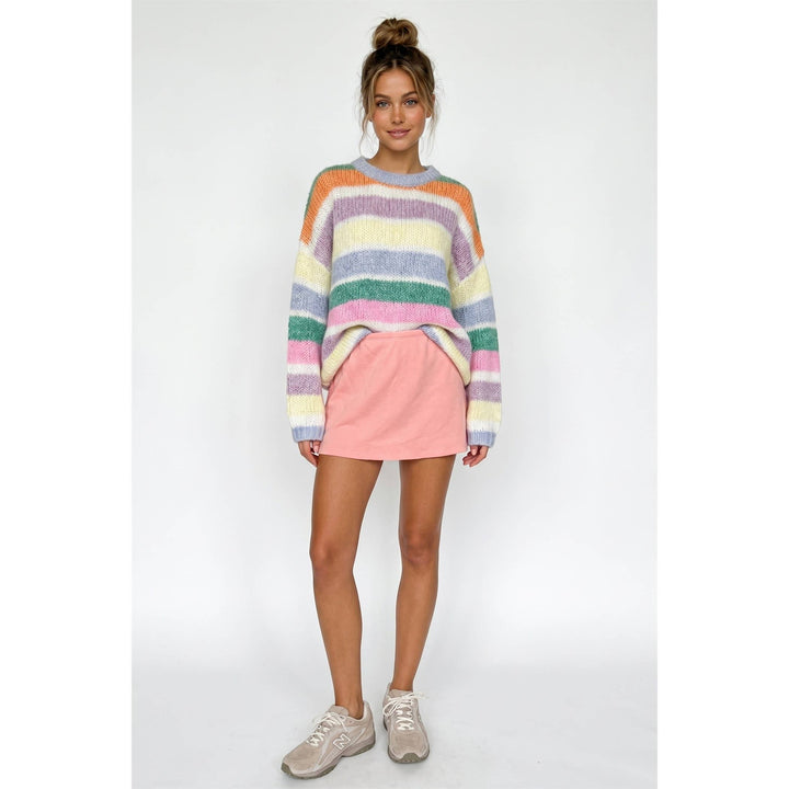 Sunkist Multi color stripe oversized sweater