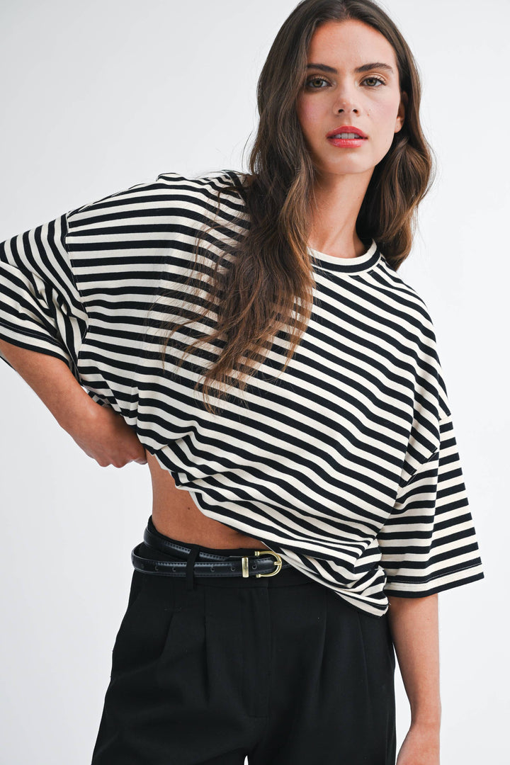 Oversized Stripe Boyfriend Tee