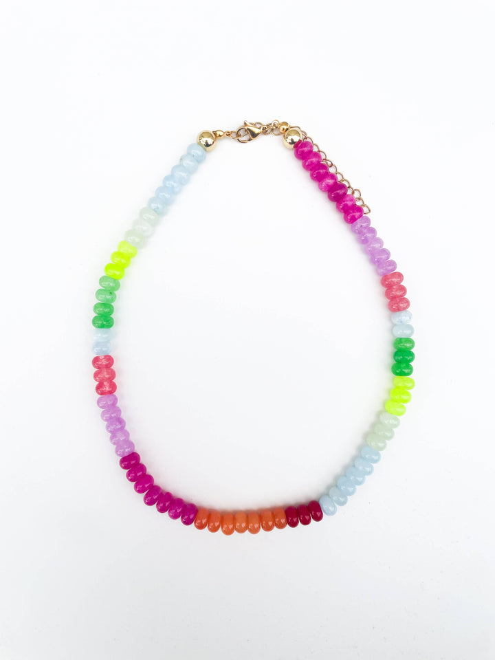 Maddie Rainbow Gemstone Bead Necklace