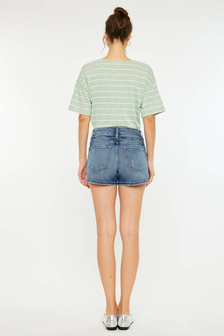 Presley high rise denim mom short
