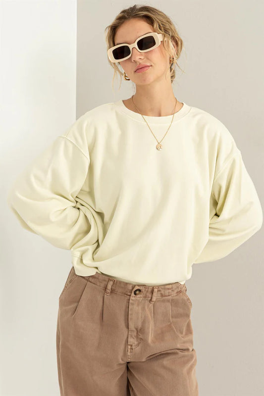 Chilly Nights Drop Shoulders Relaxed Crew