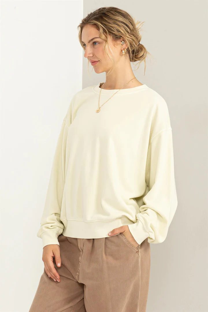 Chilly Nights Drop Shoulders Relaxed Crew