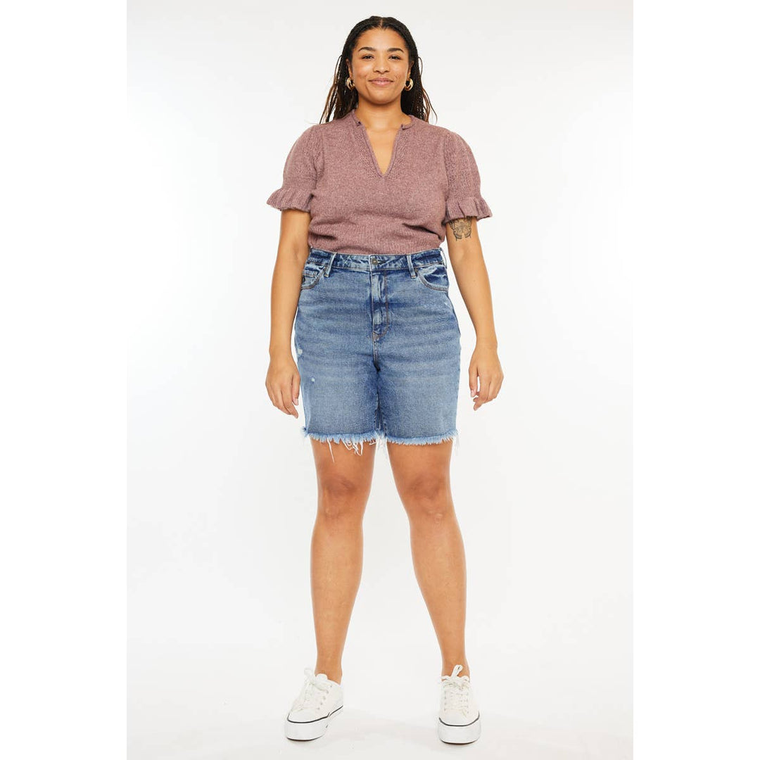 Sara Bermuda Denim Short-Plus