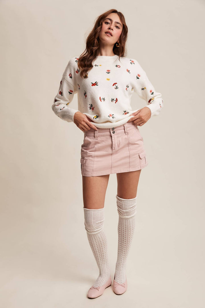 Elise Floral Embroidered Sweater