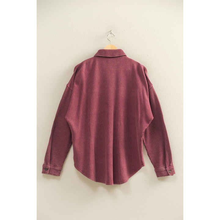 Cherry Berry Oversized waffle shacket