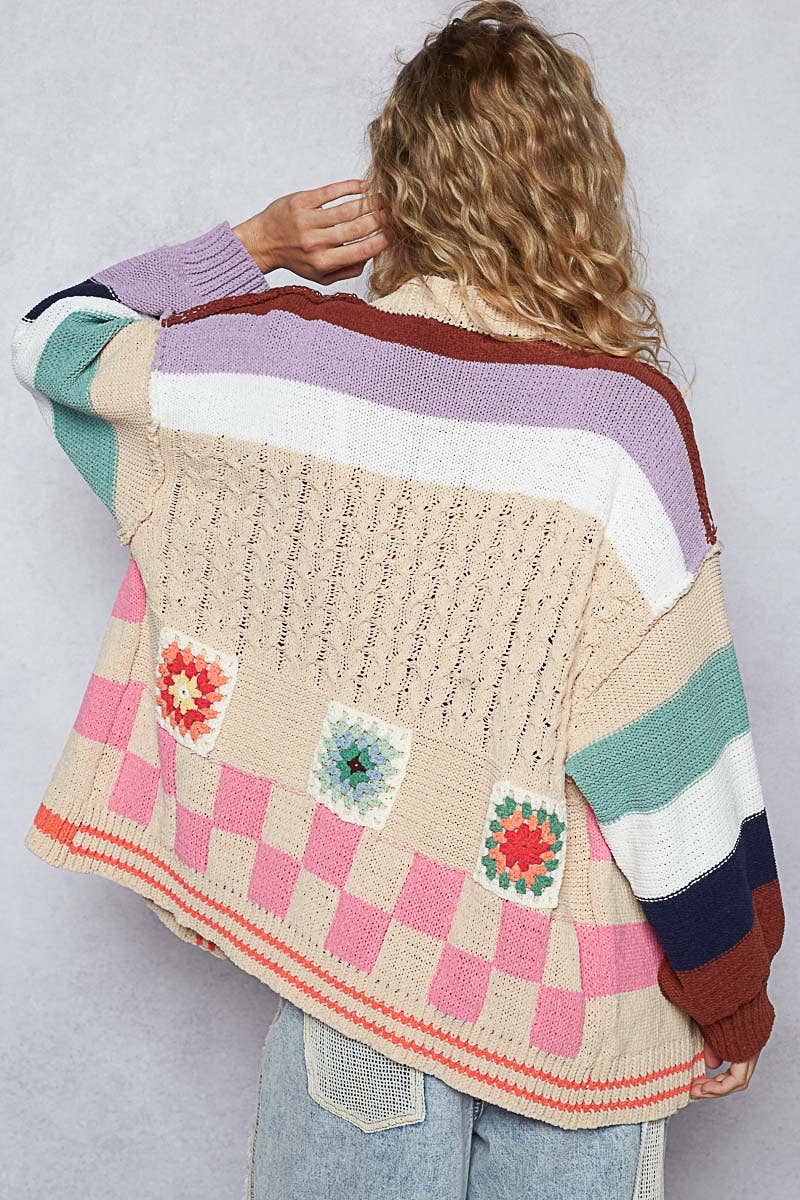 Almond Balloon Granny Cardi