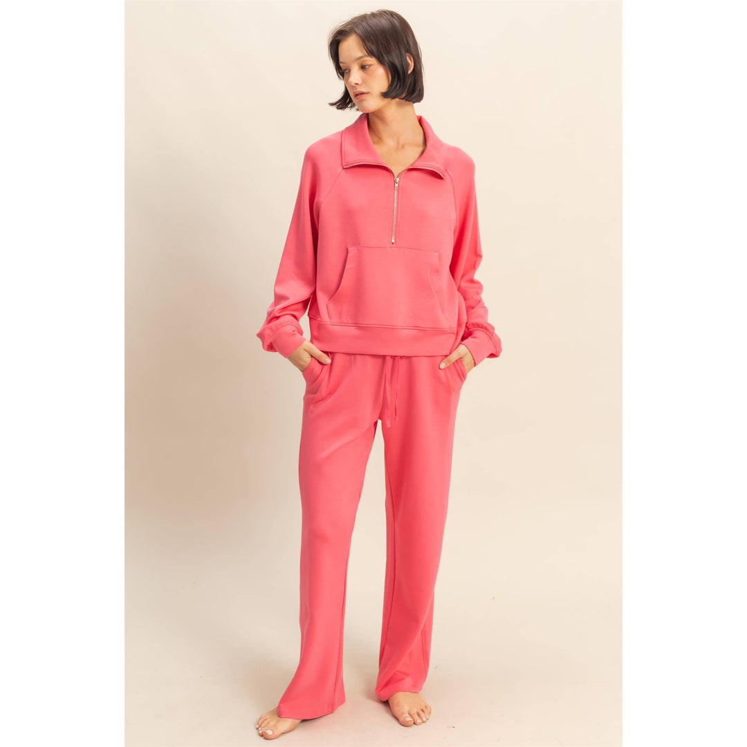 Taffy Pink Scuba Half Zip-Up