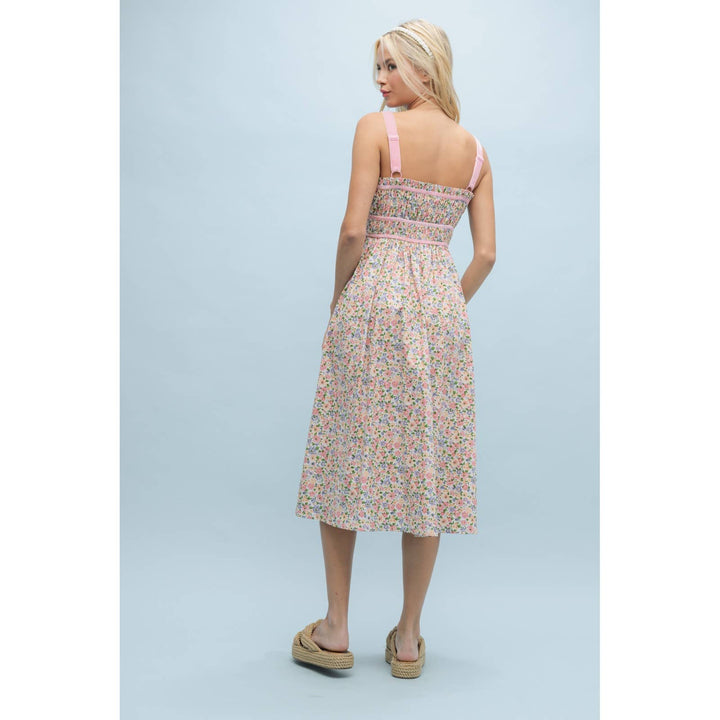 Velveteen Floral Midi Dress