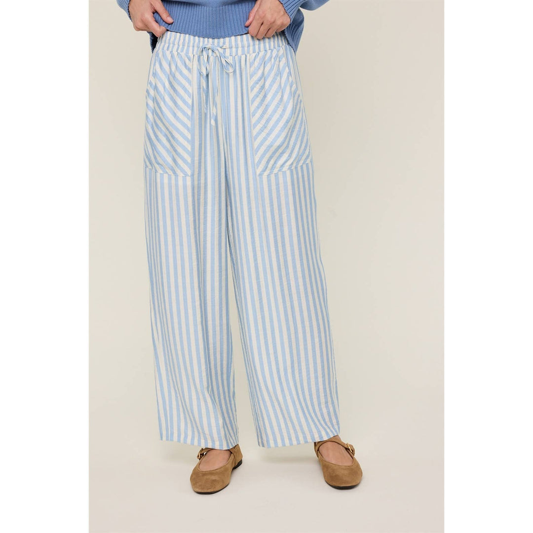 STRIPED PANTS WITH DRAWSTRING