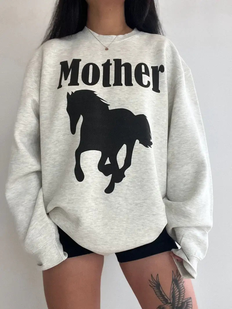 Mother Stallion Horse Western Graphic Sweatshirt
