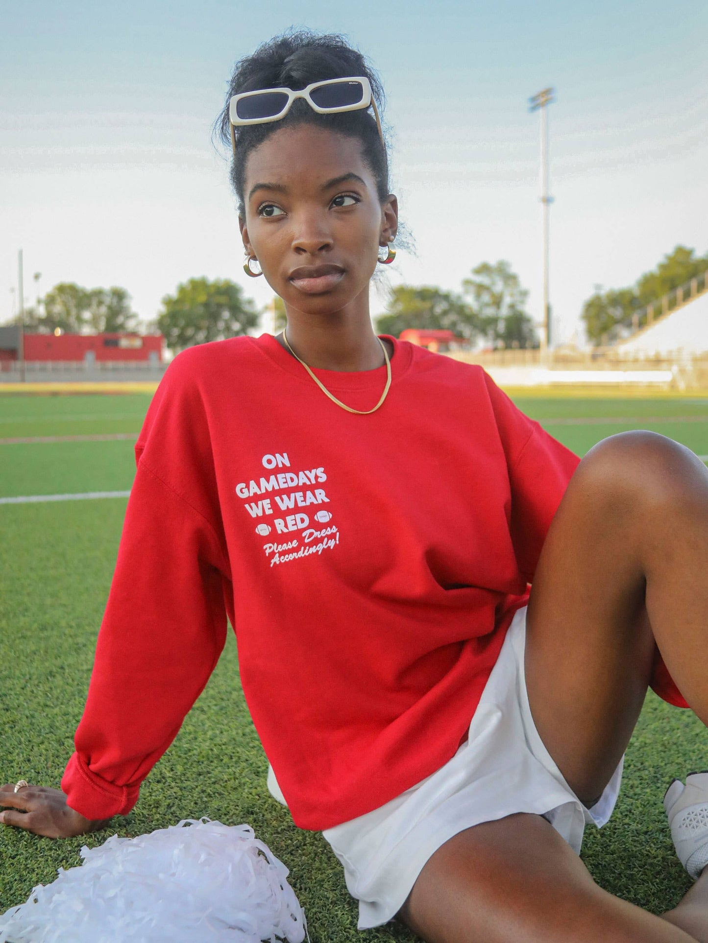 GAMEDAYS WE WEAR RED SWEATSHIRT