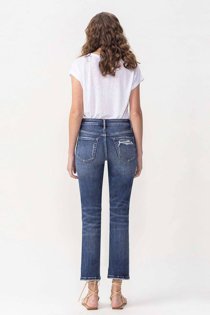 VINTAGE HIGH RISE STRETCH CROP STRAIGHT JEAN -Solidarity