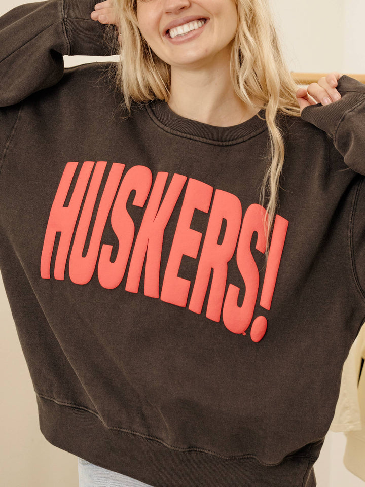 Nebraska Huskers Mono Puff Ink Smoke Hi-Dive Sweatshirt