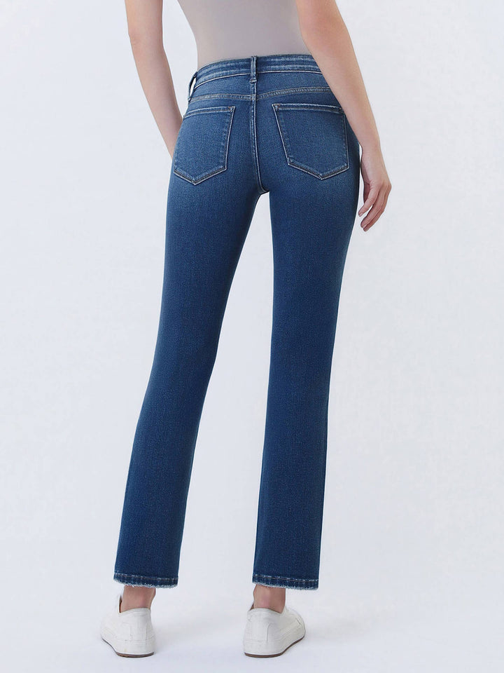Aura Plus Size-Mid Rise Slim Straight Jean|Plus Size Denim|Onyx Native