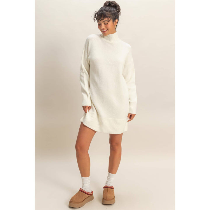 High Neck Sweater Mini Dress