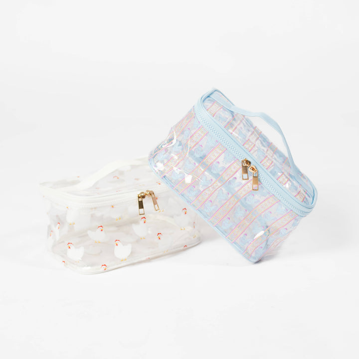 White Chicken Clear Cosmetic Bag - Big