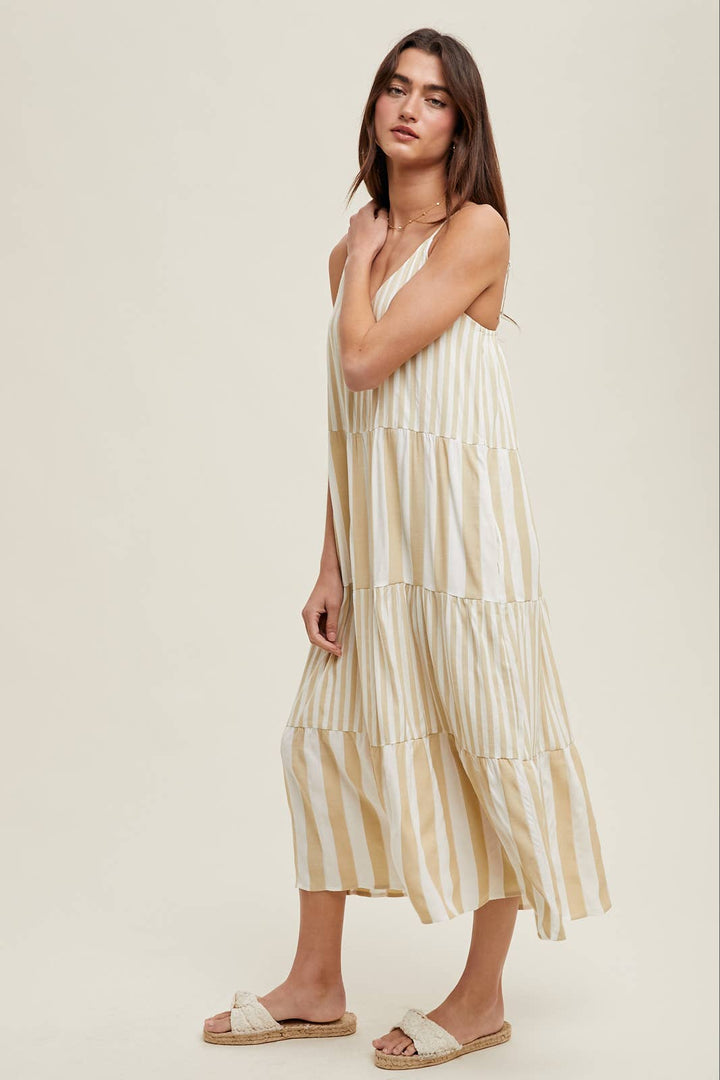 Lauren Striped Midi Dress