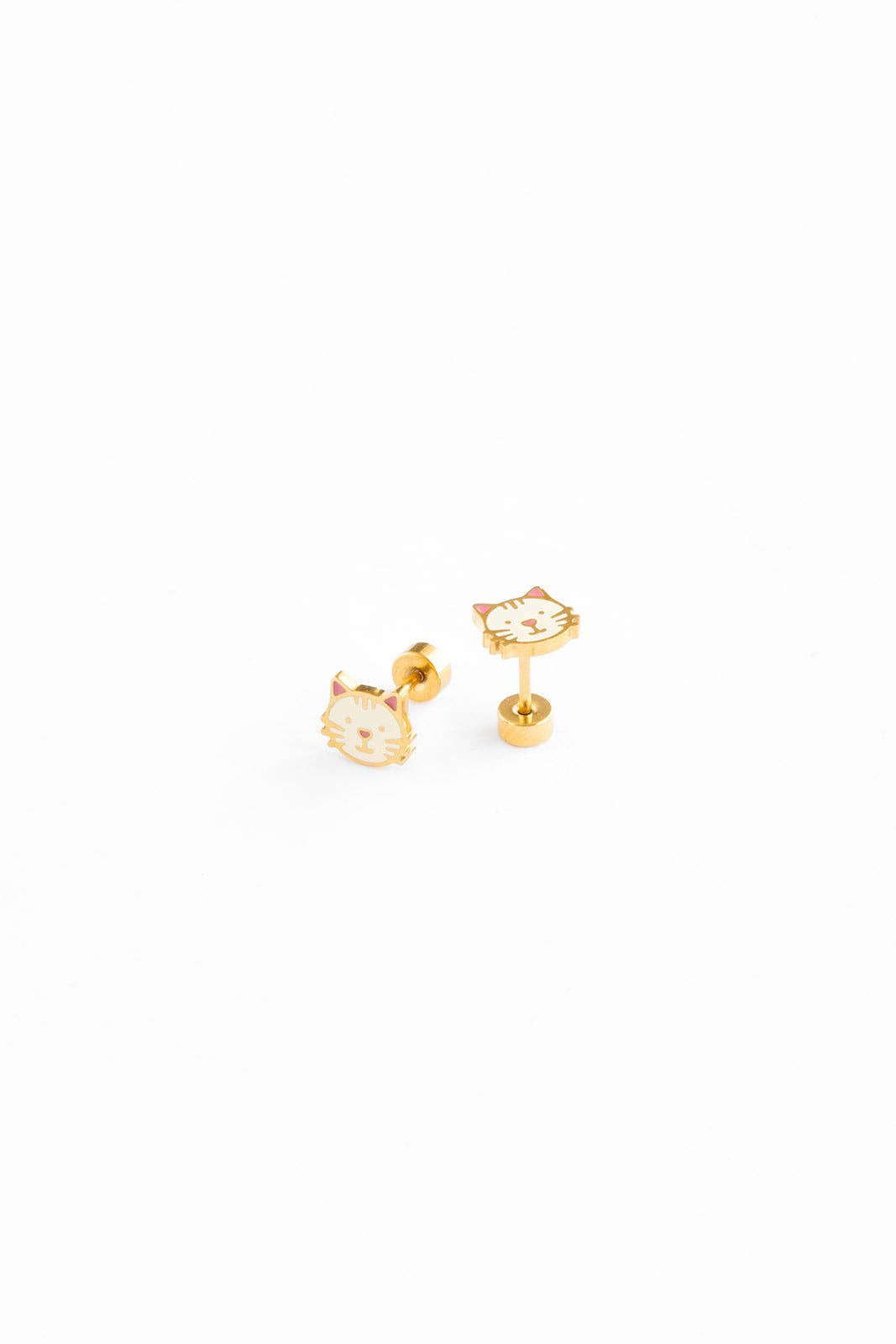 White Cat Earring