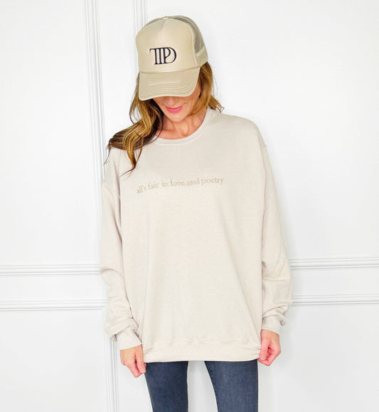 Embroidered All is Fair Sweatshirt