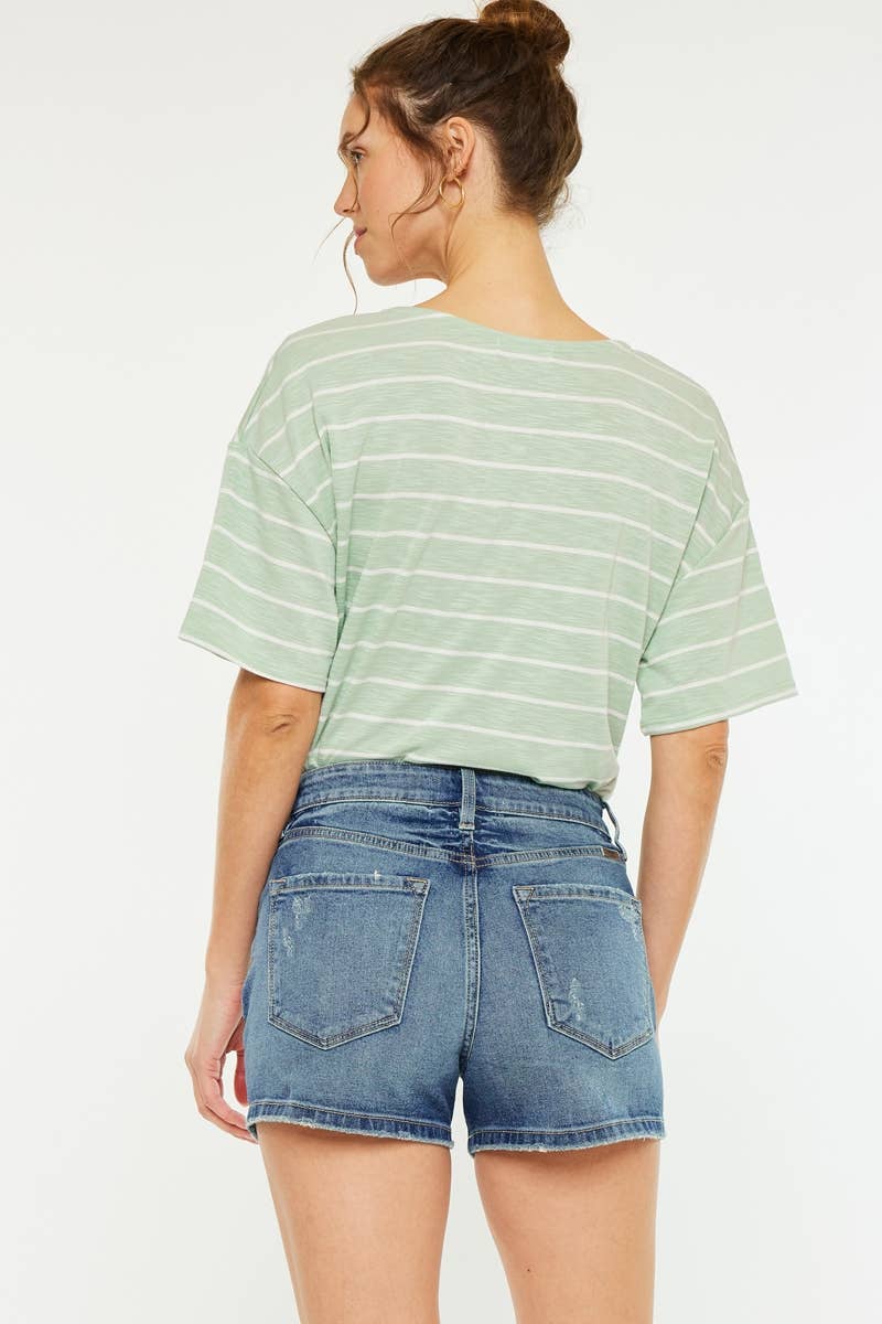 Presley high rise denim mom short
