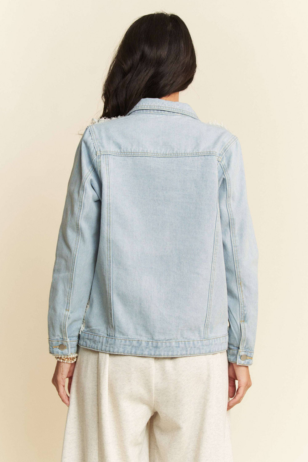 Plus Size Lace Denim Jacket