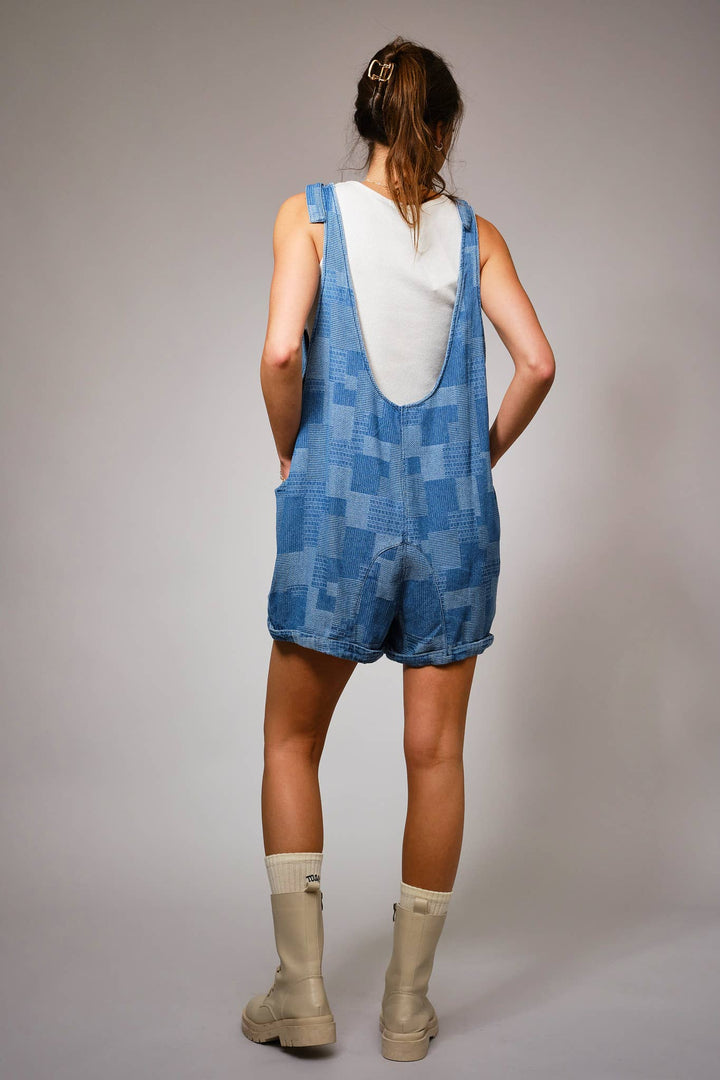 Patchwork Chambray Romper
