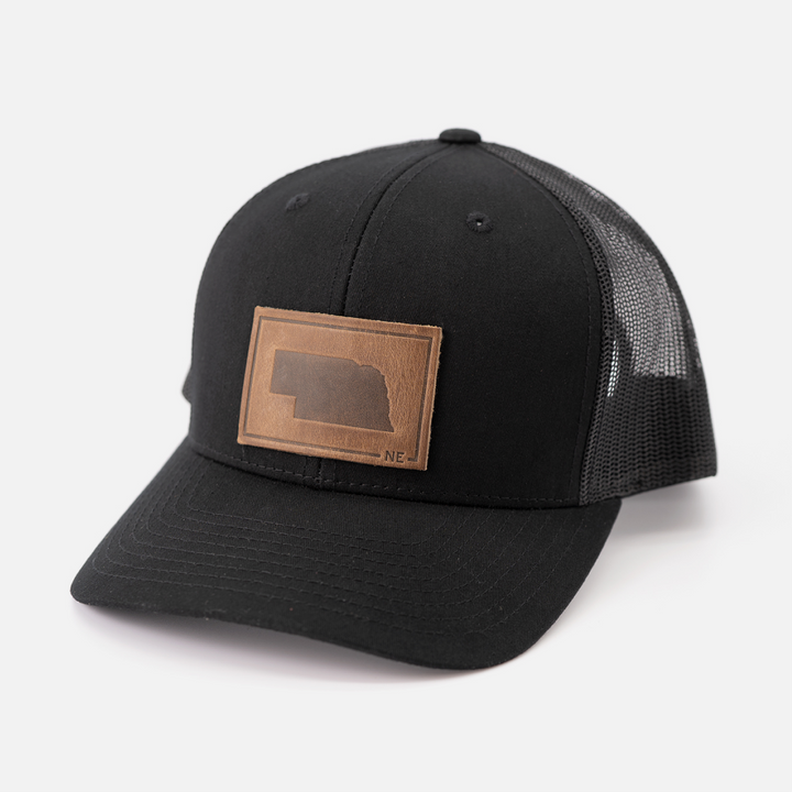 Nebraska Silhouette Hat | Leather Patch Trucker Hat