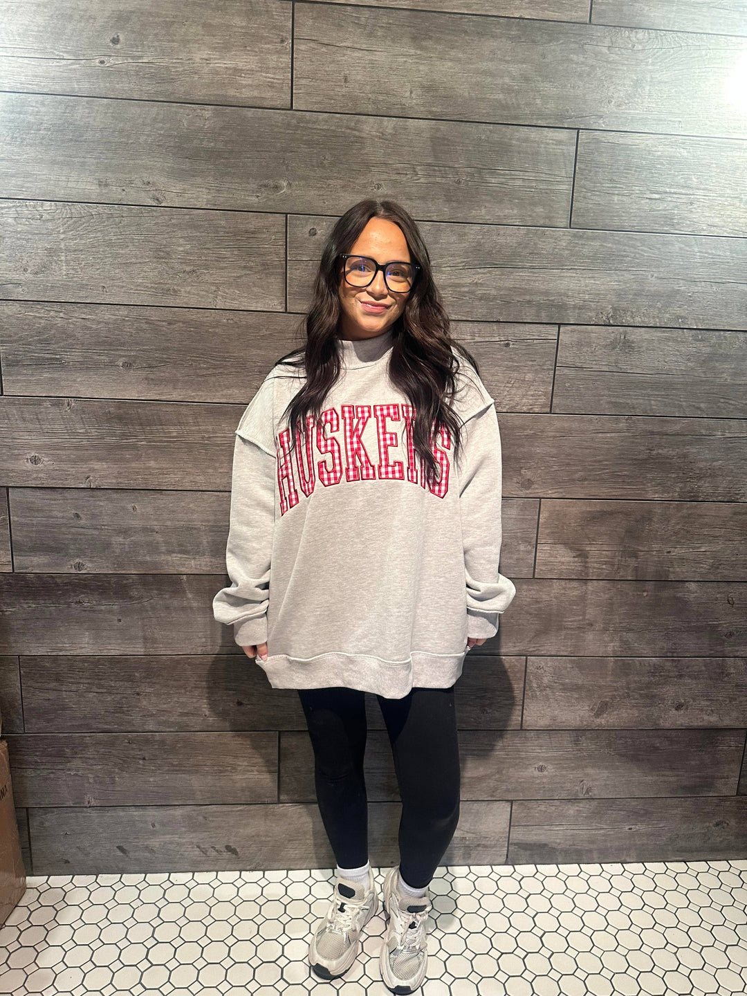 Gingham Huskers Mockneck