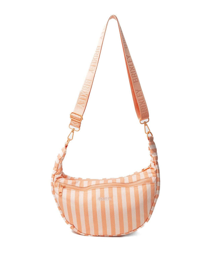 Apricot Stripe Crescent Bag|Brixley