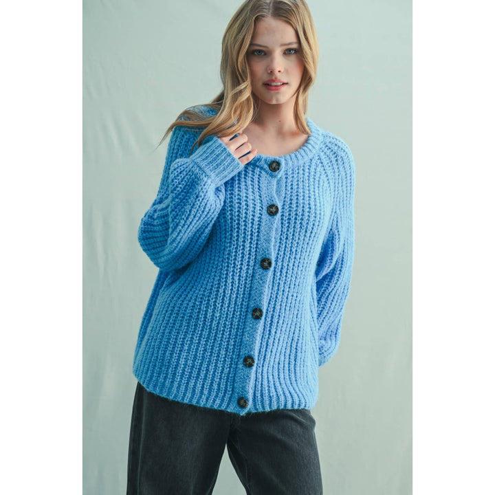 Brush blue sweater cardigan