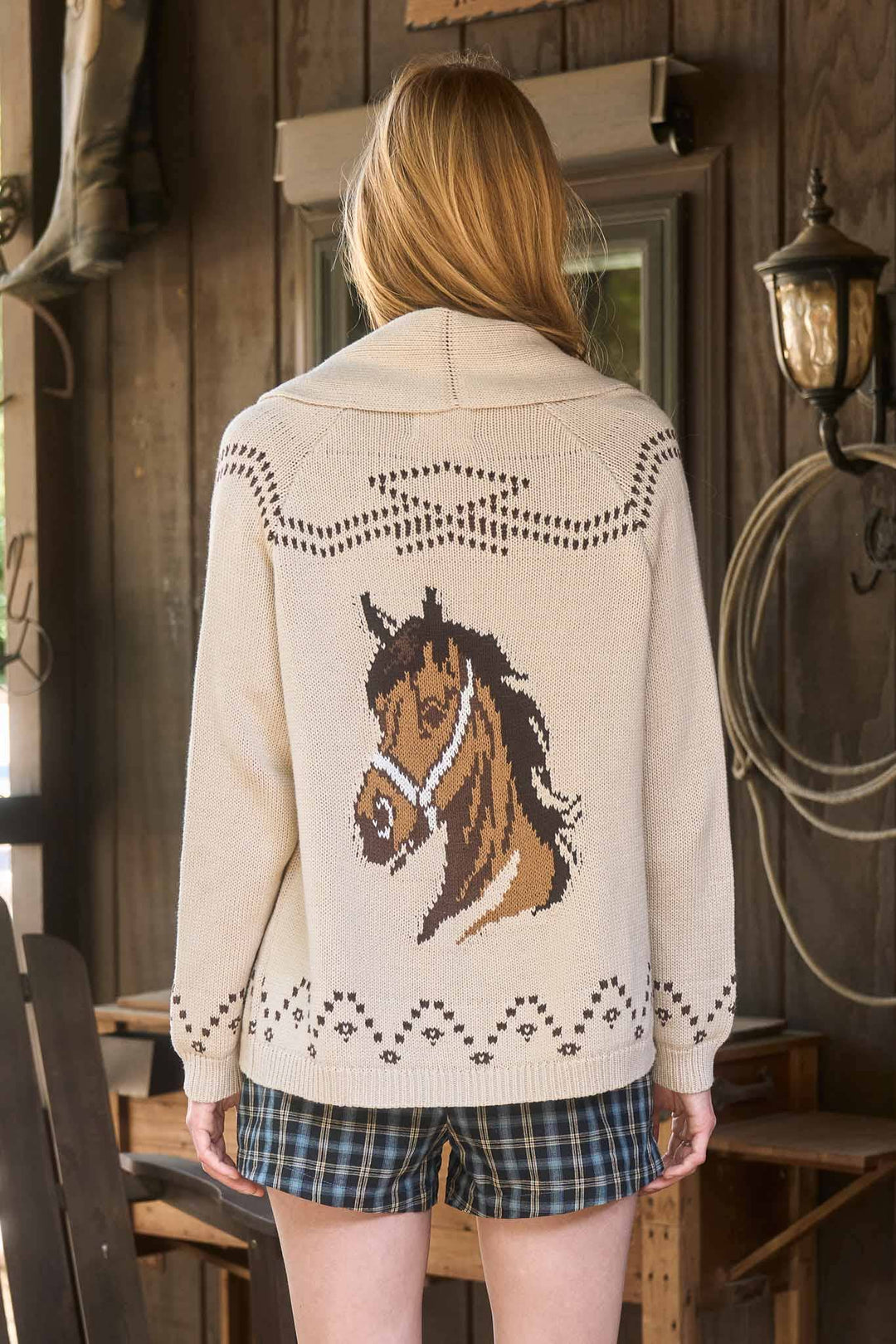 Jacqueline Horse Shawl Cardigan