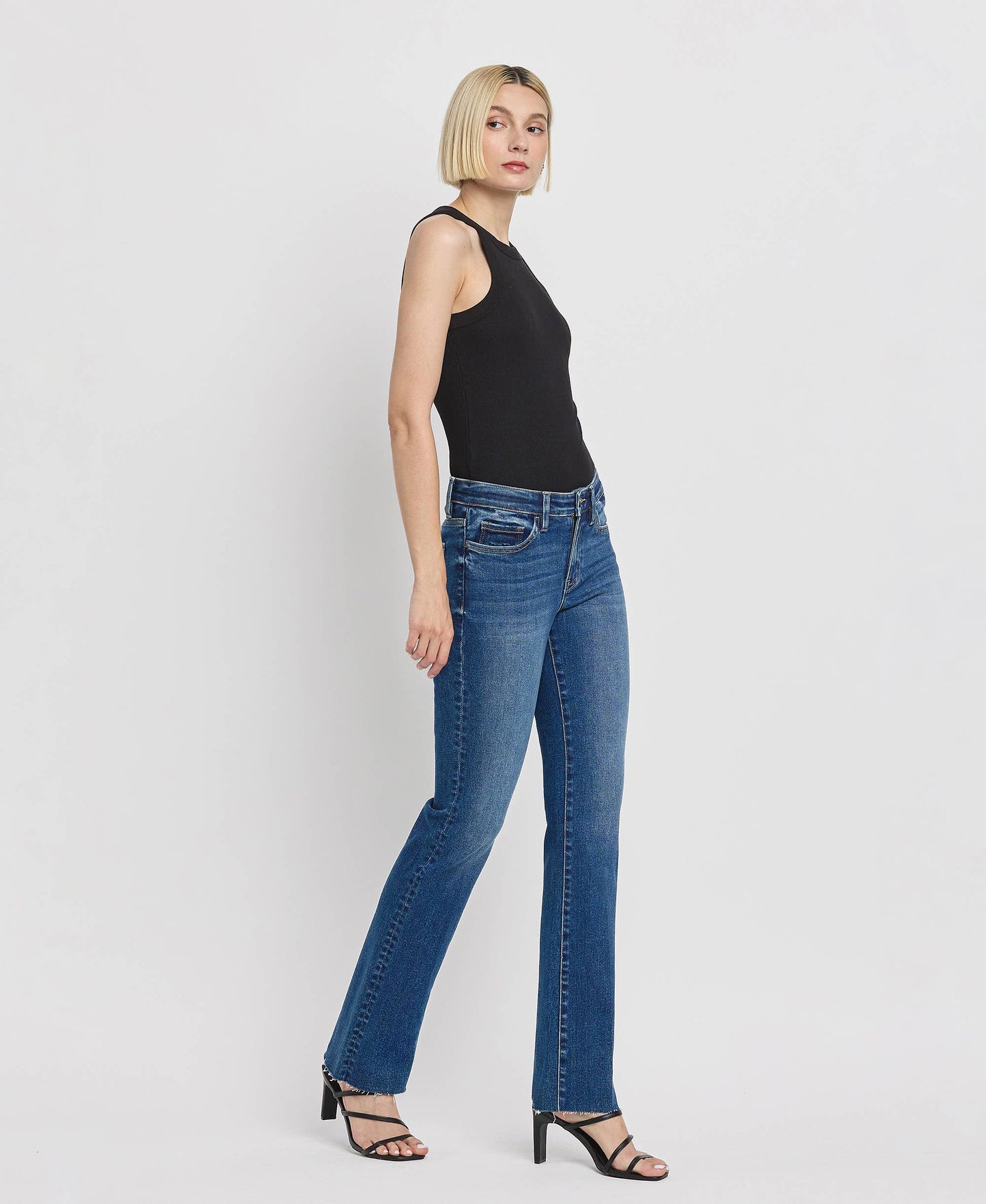 VIGILANT MID RISE SLIM BOOTCUT JEANS