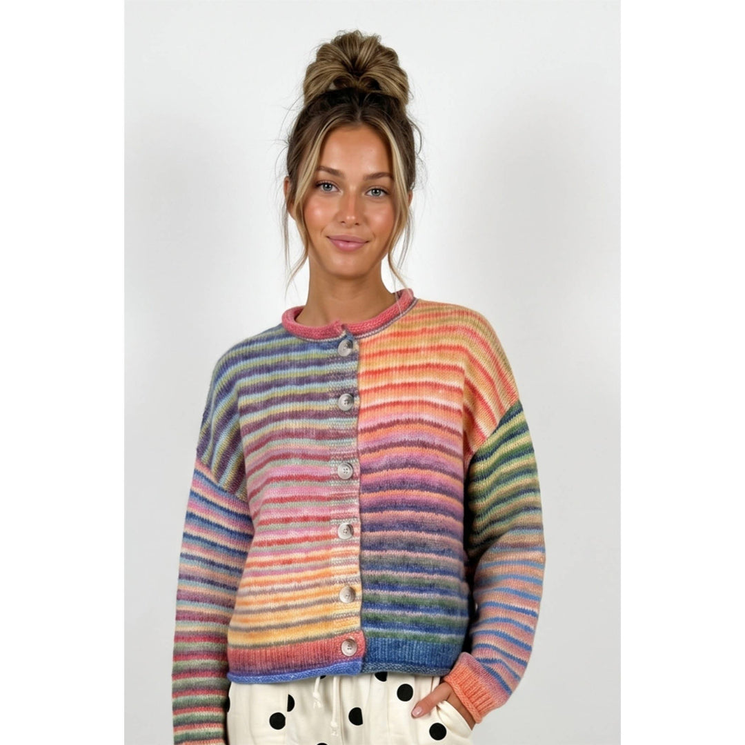 Judy Multi color button up cardigan