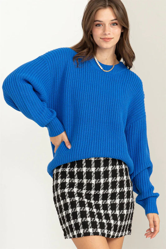 Feminine Touch Ribbed Pullover Sweater