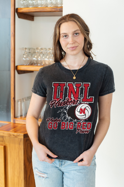 UNL Husker volleyball tee