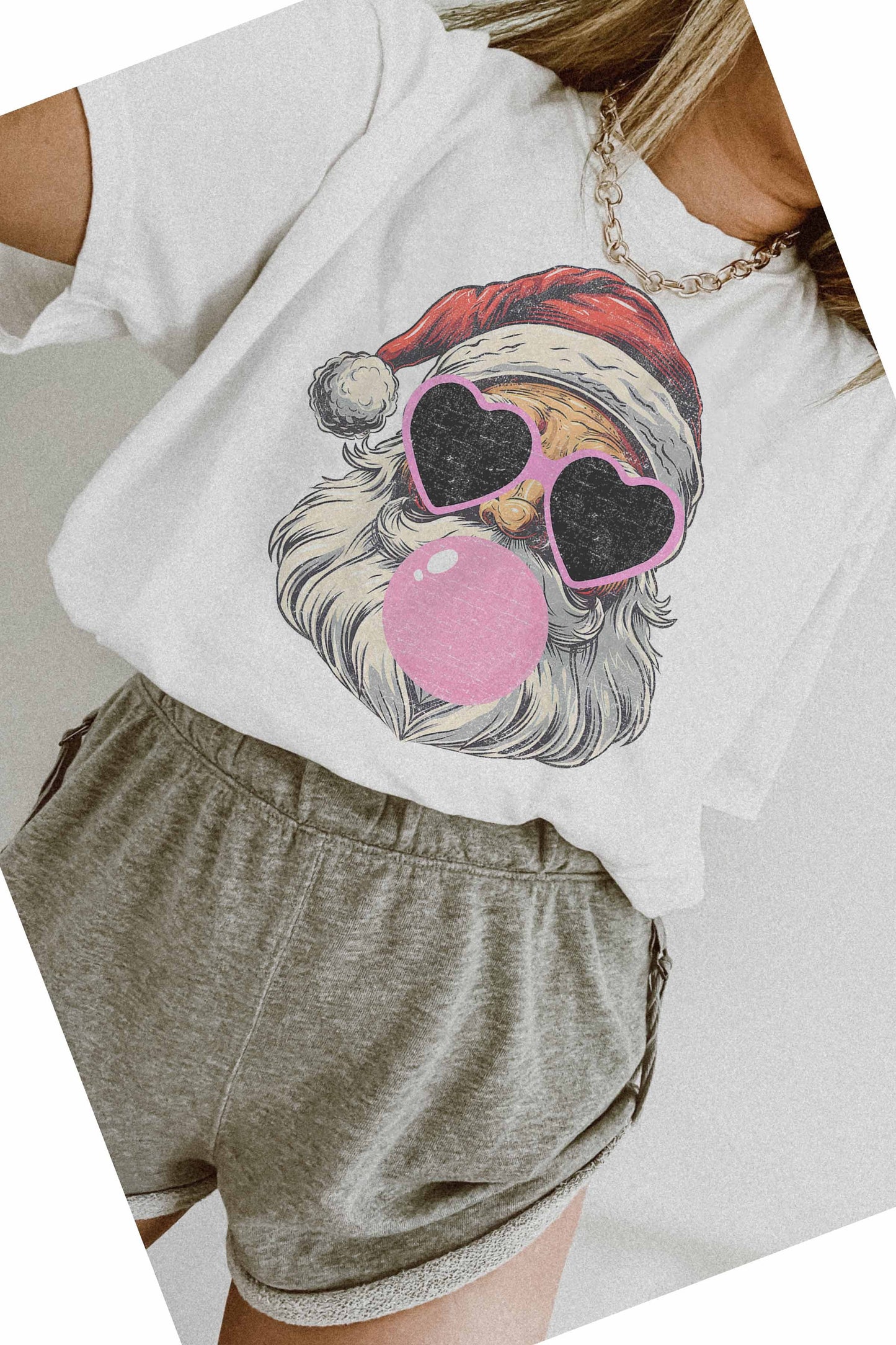 Bubble Gum Santa tee