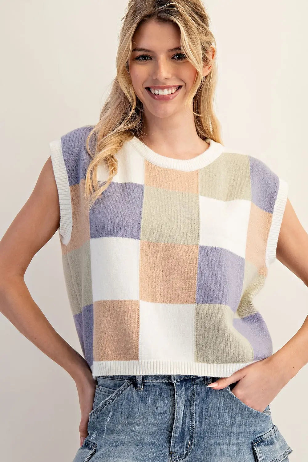 Susan Multi Color Block top