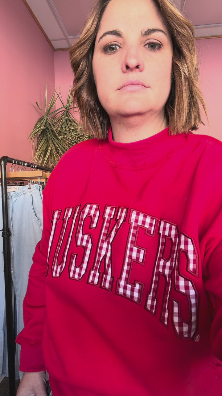Gingham Huskers Mockneck