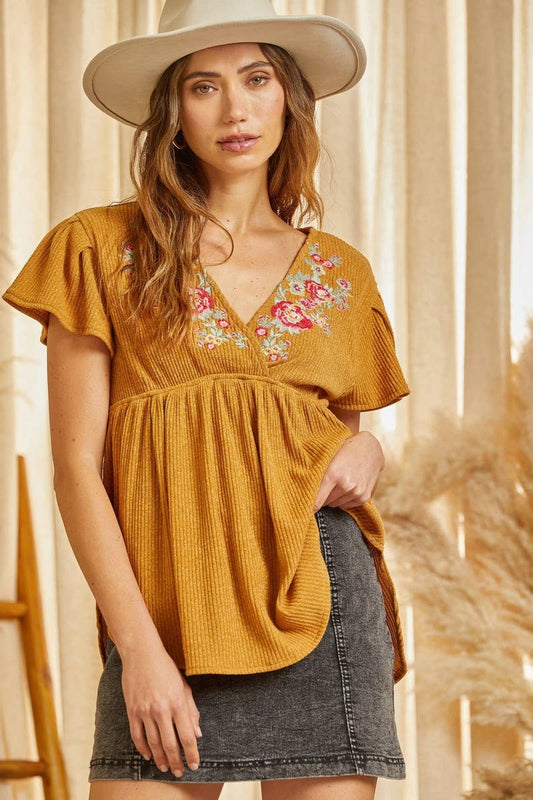 Textured Babydoll Top