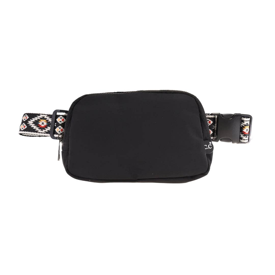 Aztec Strap C.C Belt Bag: Black