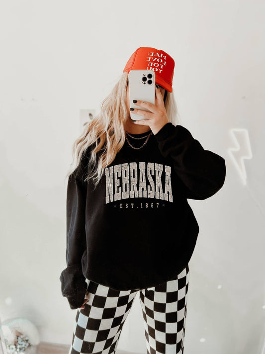 Distressed Nebraska Sweatshirt