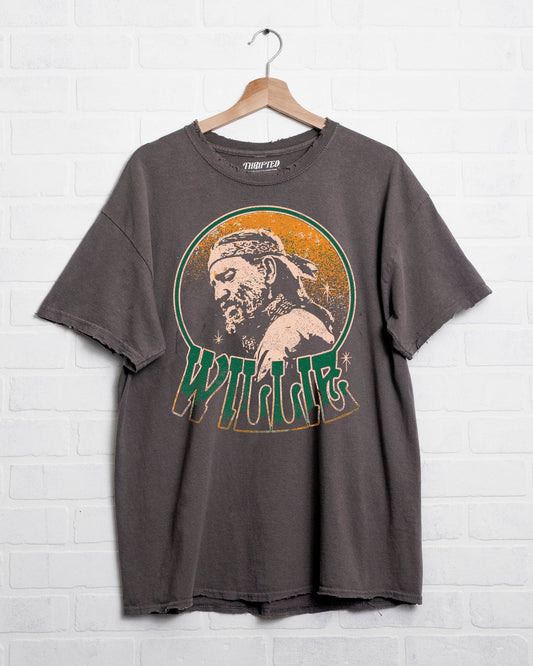 Willie Nelson Born Crystal Charcoal Licensed Thrifted Tee