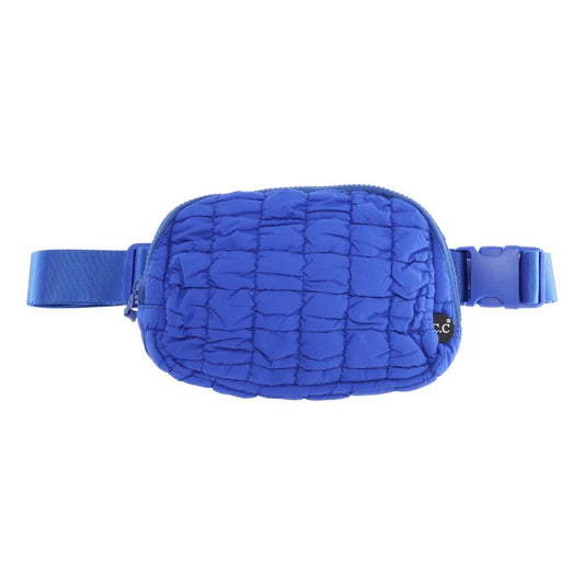 Quilted Puffer C.C Belt bag-Cobalt Blue