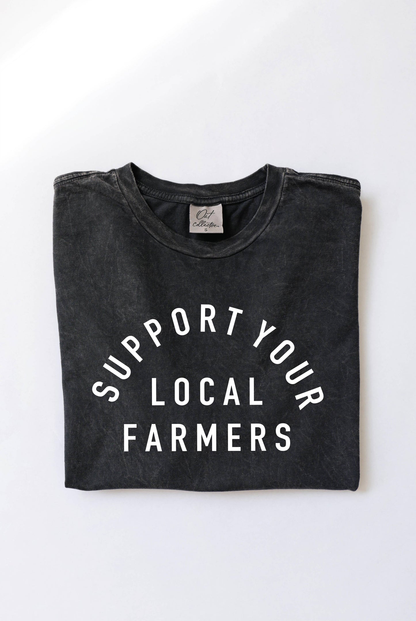 SUPPORT YOUR LOCAL FARMERS Mineral Washed Graphic Top