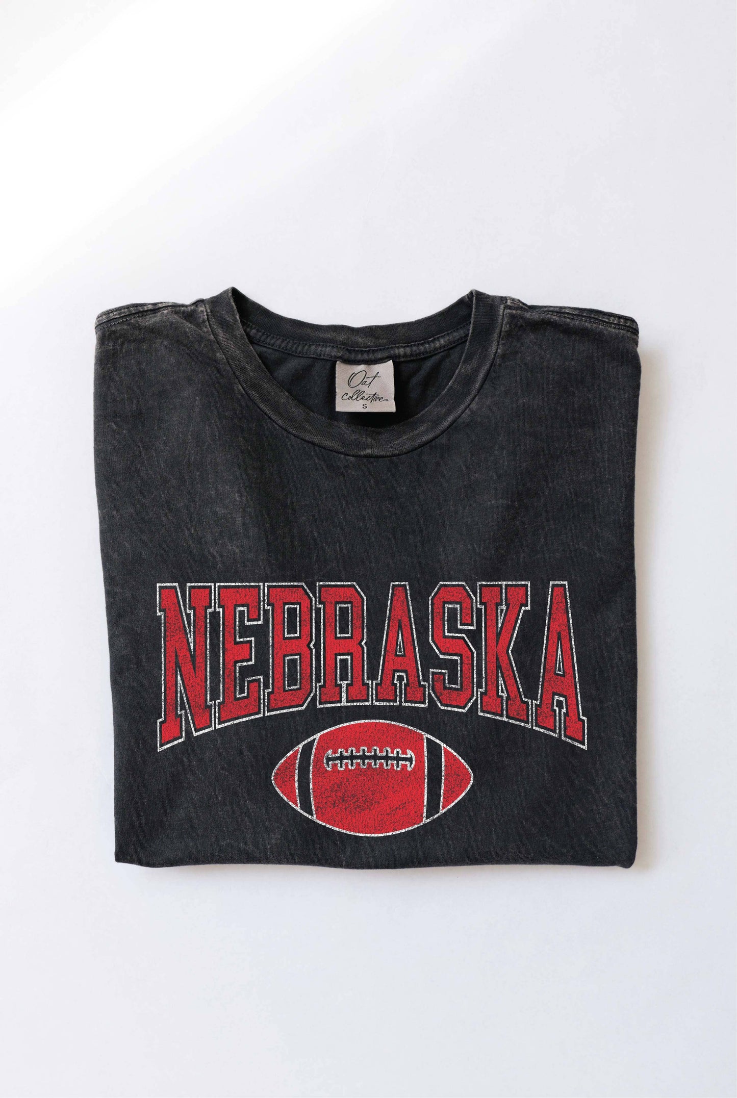 NEBRASKA FOOTBALL Mineral Washed Graphic Top