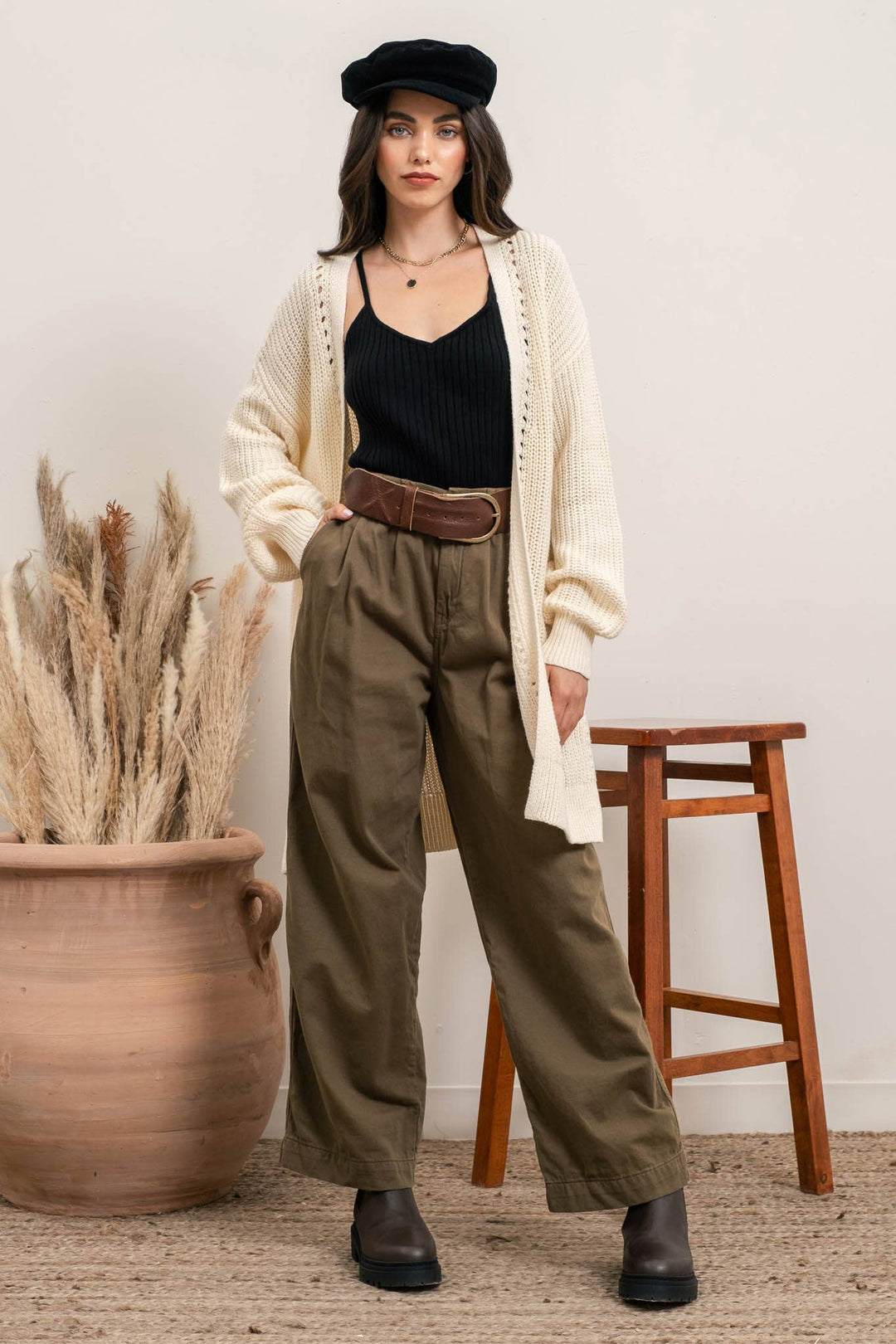 PLUS EYELET CARDIGAN