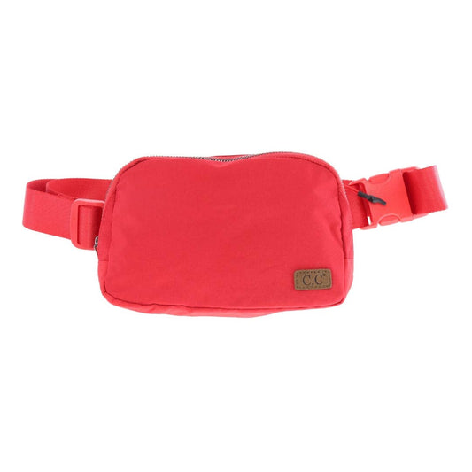 Red C.C Belt Bag - Stylish and functional belt bag available in over a dozen colors. Features include a zippered pouch with elasticized compartments, adjustable strap, and waterproof design.