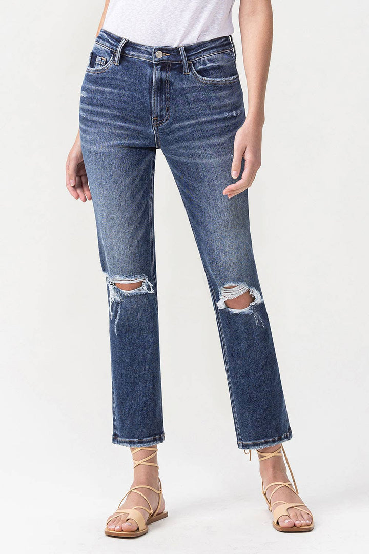 VINTAGE HIGH RISE STRETCH CROP STRAIGHT JEAN -Solidarity