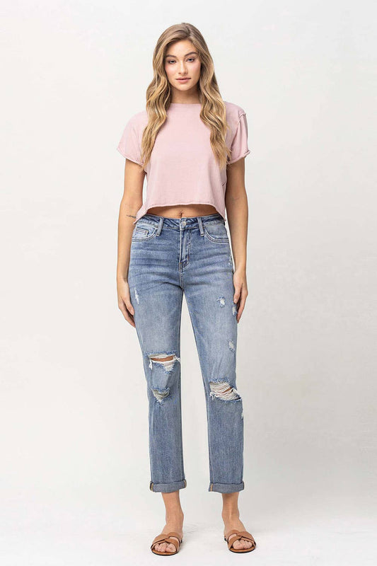 Vervet by Flying Monkey DISTRESSED STRETCH BOYFRIEND